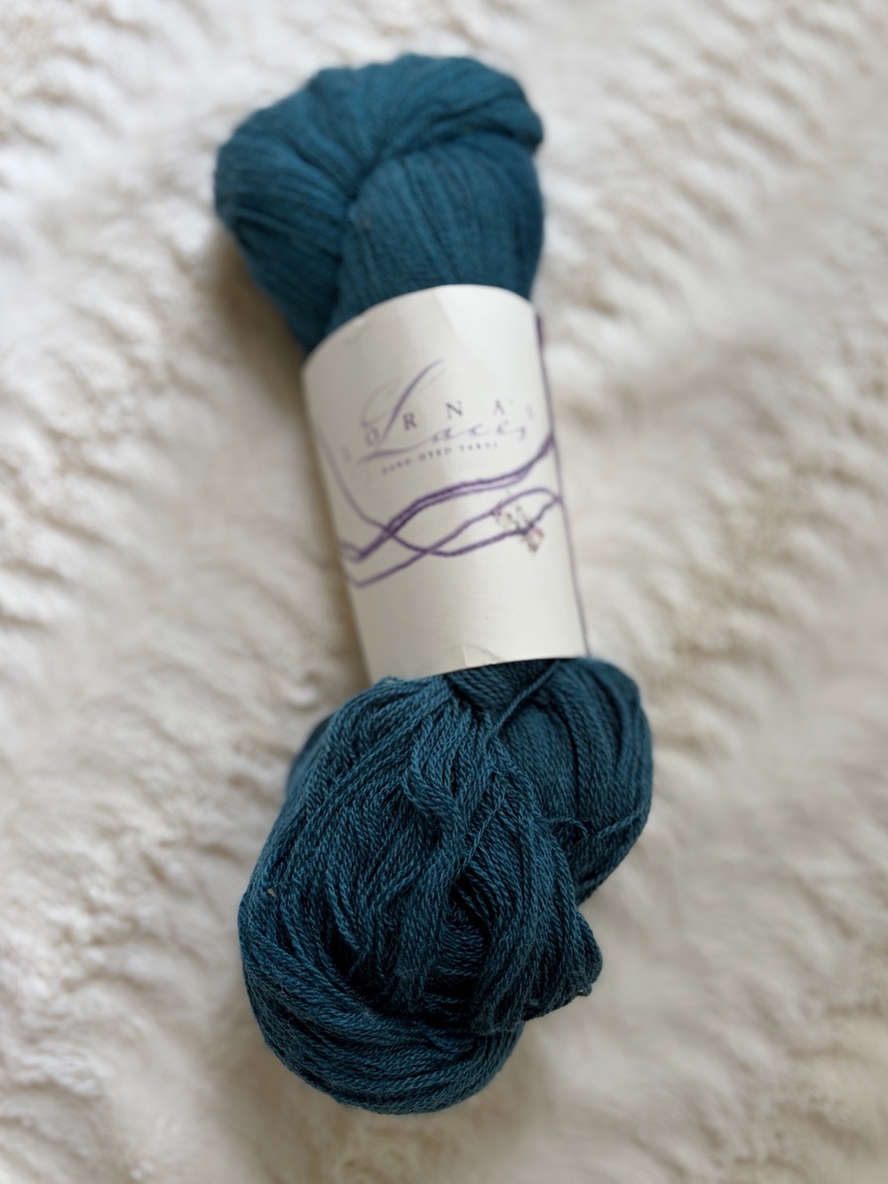 Lorna's Laces Helen's Lace Hand Dyed Teal Silk Wool Blend Lace Weight Yarn